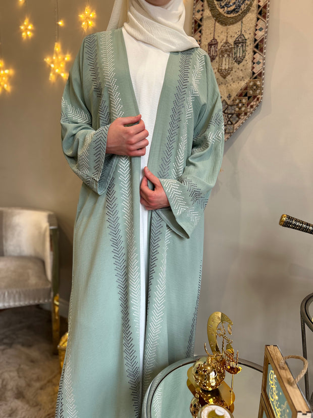 Open Embroidered Abaya