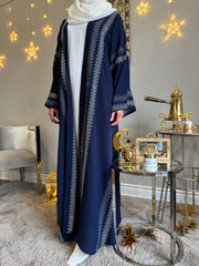 Open Embroidered Abaya