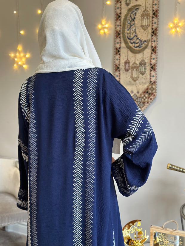 Open Embroidered Abaya